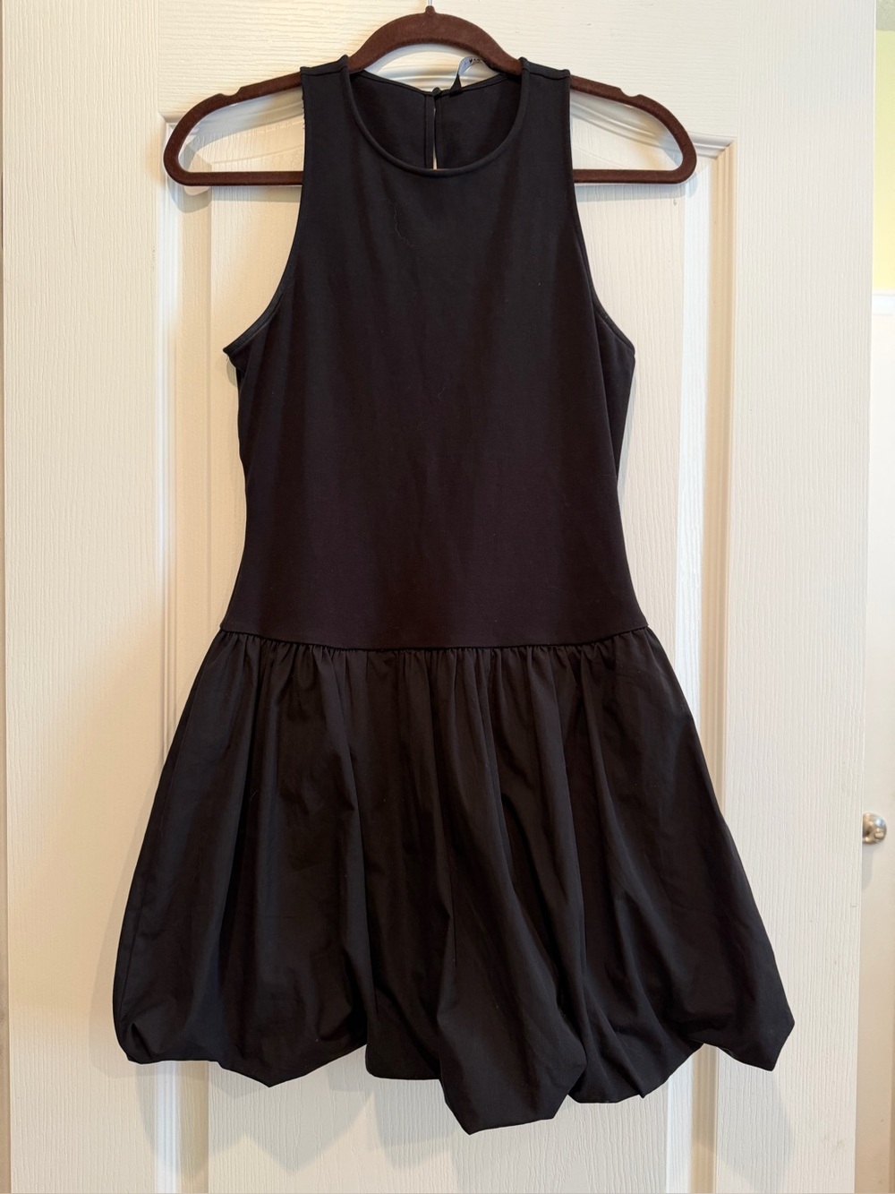 MNG Classic Black Sleeveless Bubble Hem Dress